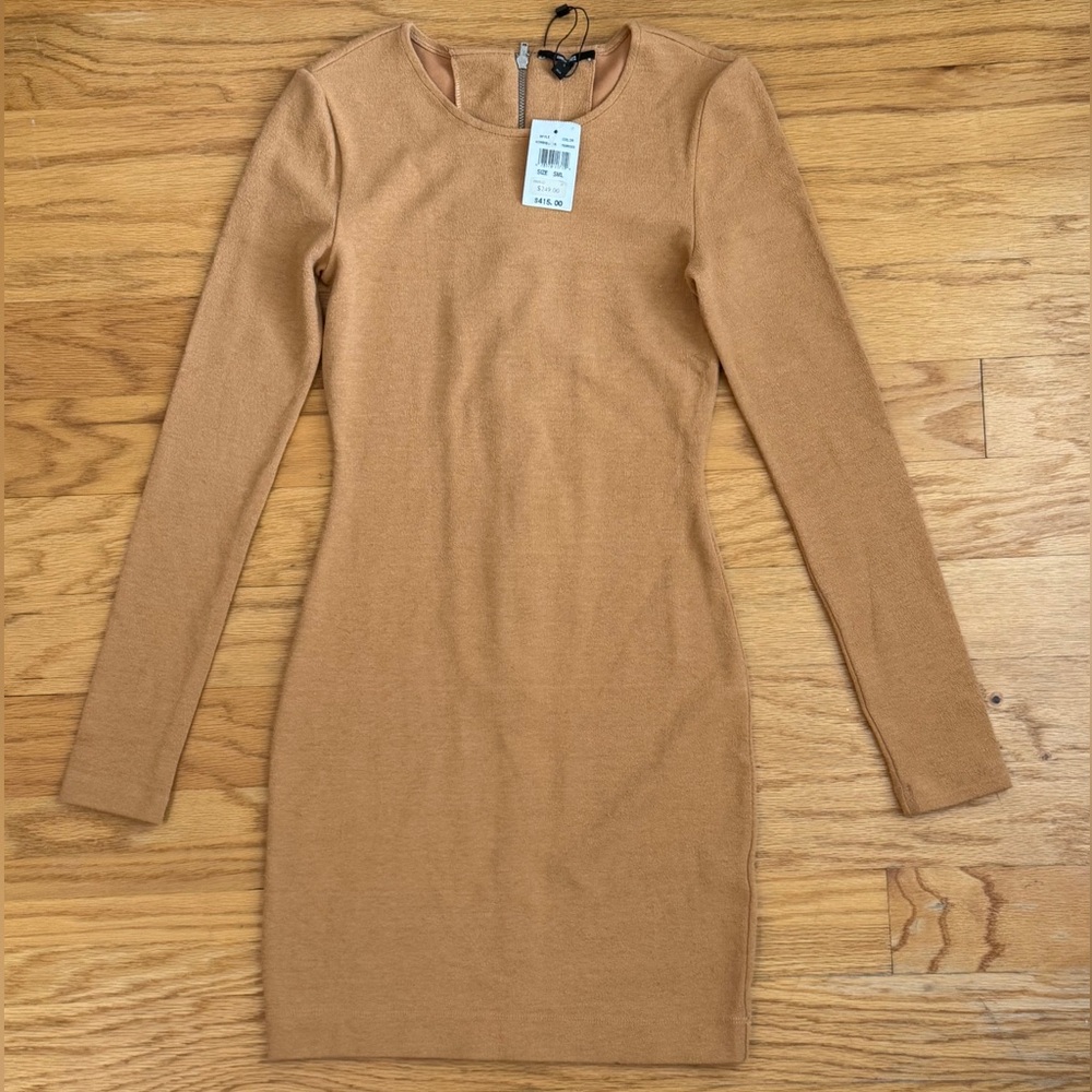 Kimberly Ovitz Tan Long Sleeve Dress - Size S